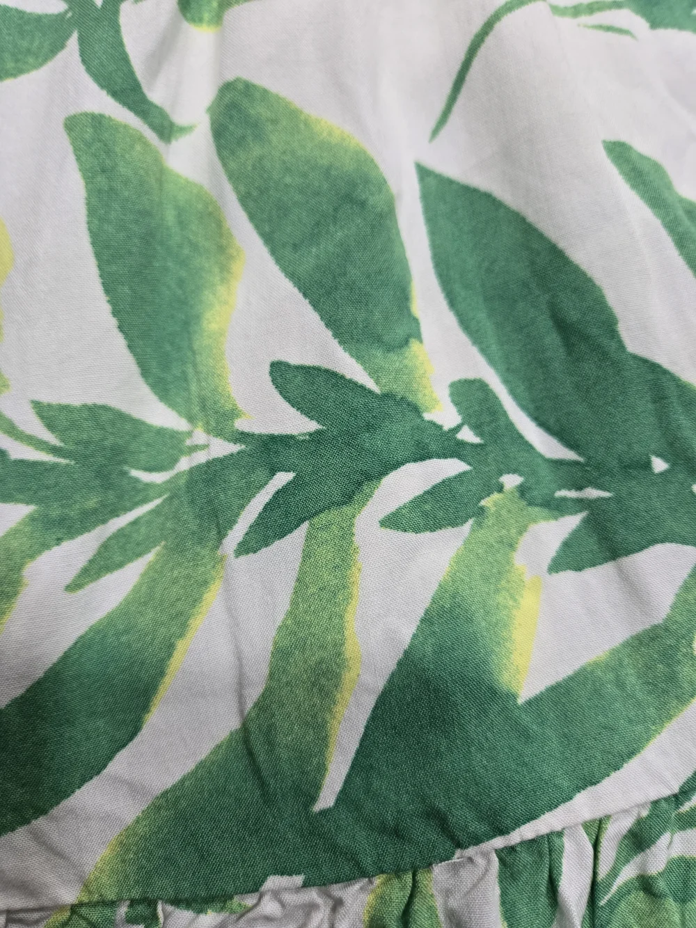 The Children's Place White Sundress with Green Leaf Print Size 7/8